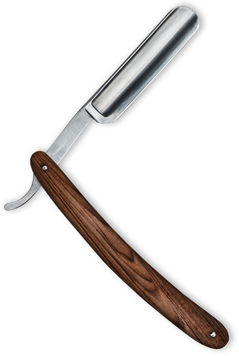 A knife with a wooden handle and a metal blade.